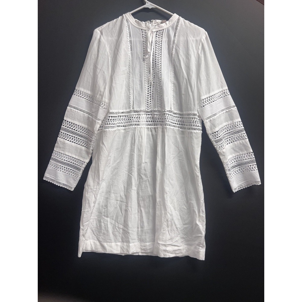 Banana Republic Diora Mini Dres Size L White Embrodery